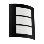 Eglo Wandleuchte City Stahl Schwarz | IP44 - Geeignet für 1x E27